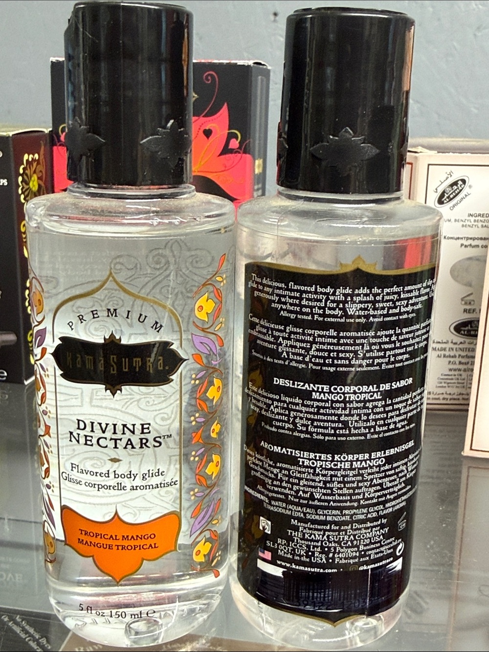 Divine Nectars Tropical Mango Body Glide - oil Free water based massage gel NEW